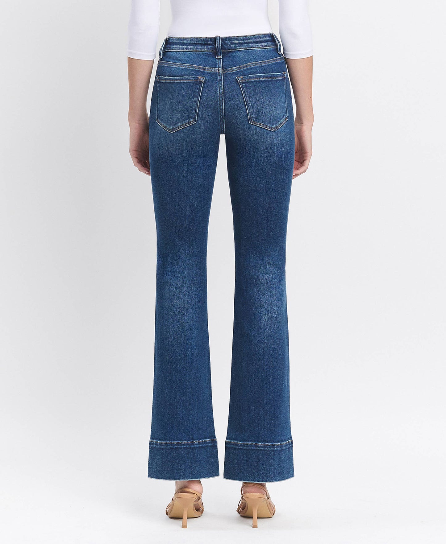 High Rise Trouser Hem Bootcut Jean