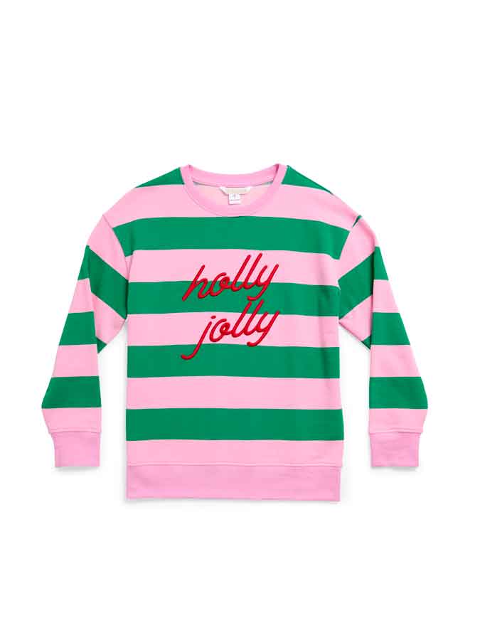 Holly Jolly Striped Classic Sweatshirt