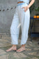 Elastic Waist Washed Denim Pants