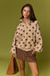 Half-Snap Button Polka Dot Sweatshirt
