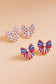 Bow Enamel American Flag Pattern Post Earrings