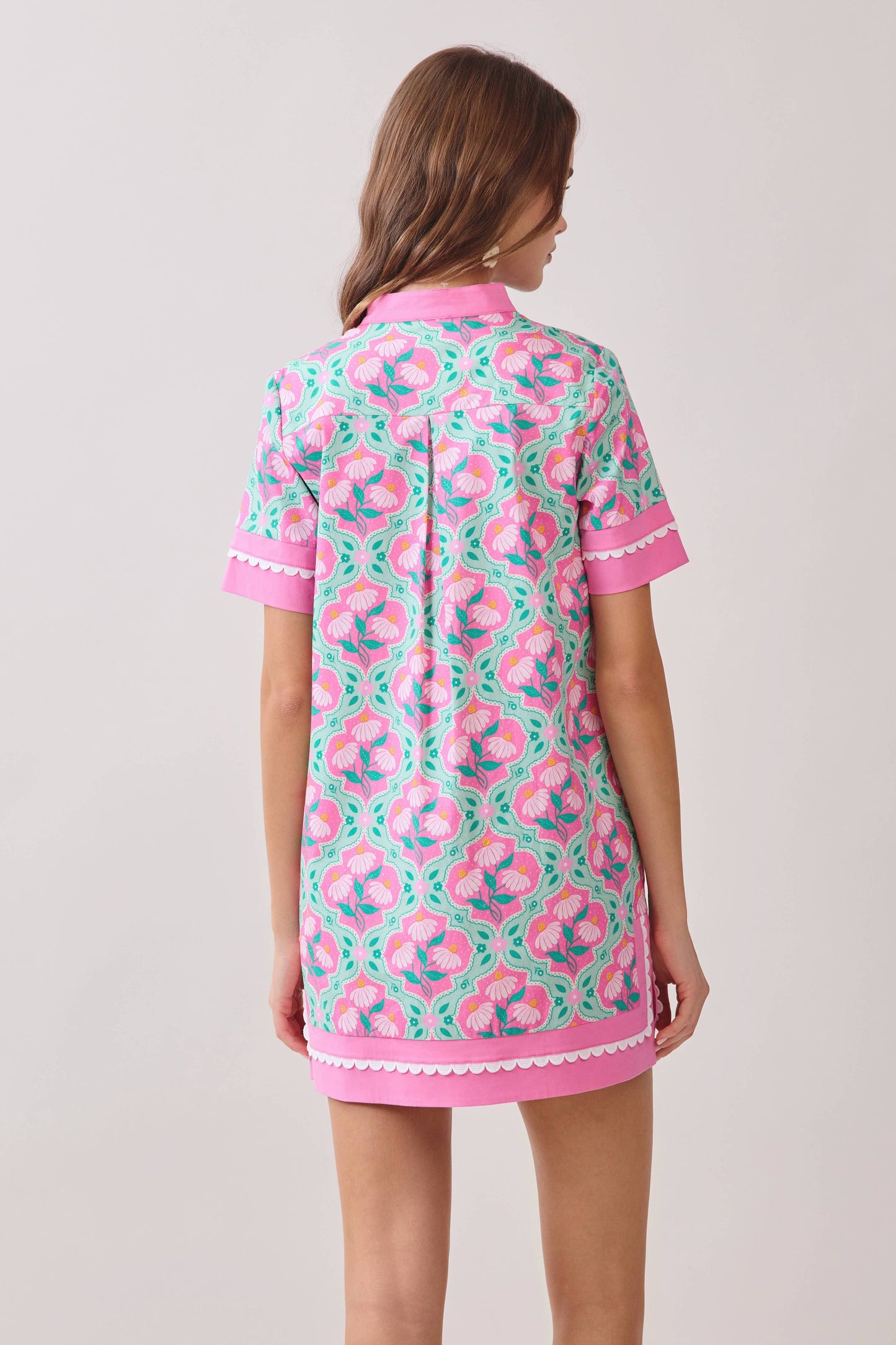 Colorful Floral Print Shift Dress