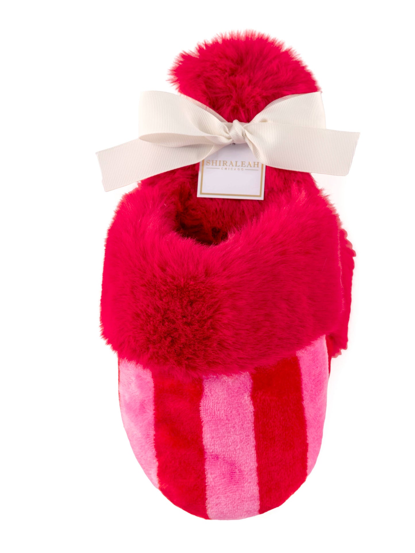 Red & Pink Stripe Slippers