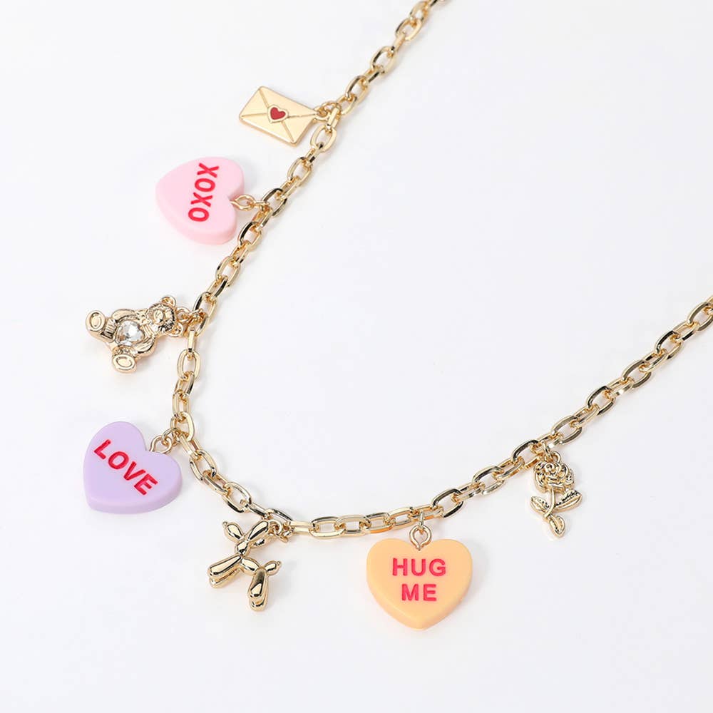 Message Heart Charm Necklace