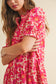Floral Print Button Down Front Mini Dress