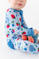 Berry Patriotic Convertible Footies with Ruffle