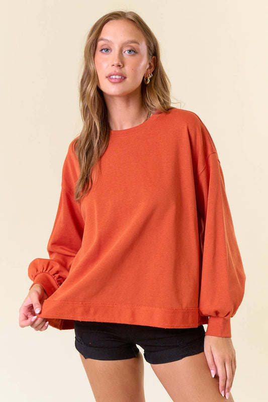 Burnt Orange Oversized Sweatshirt