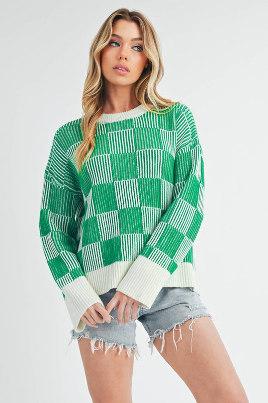 Green Check Sweater