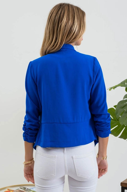 Rouched Sleeve Blazer