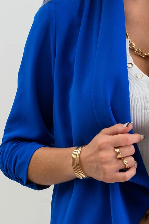 Rouched Sleeve Blazer