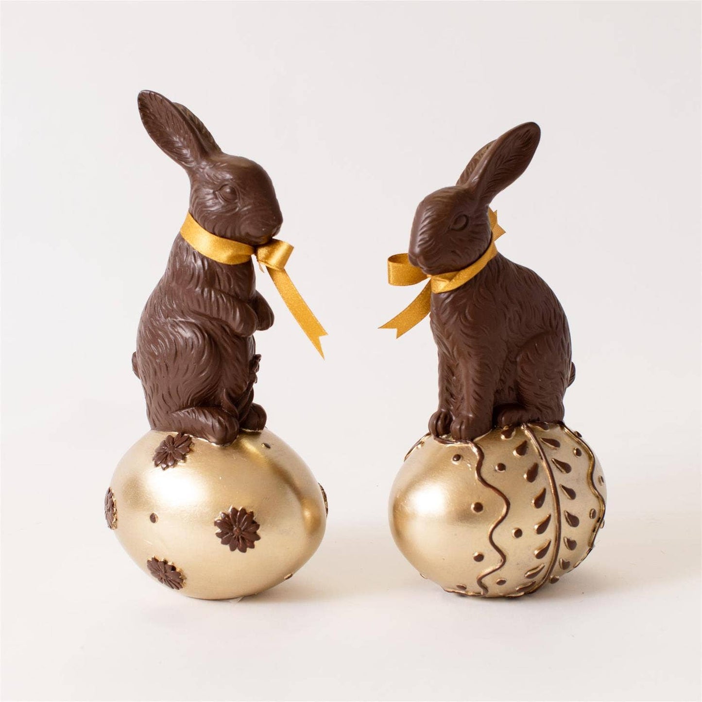 Chocolate Rabbits on Gold Eggs