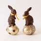 Chocolate Rabbits on Gold Eggs