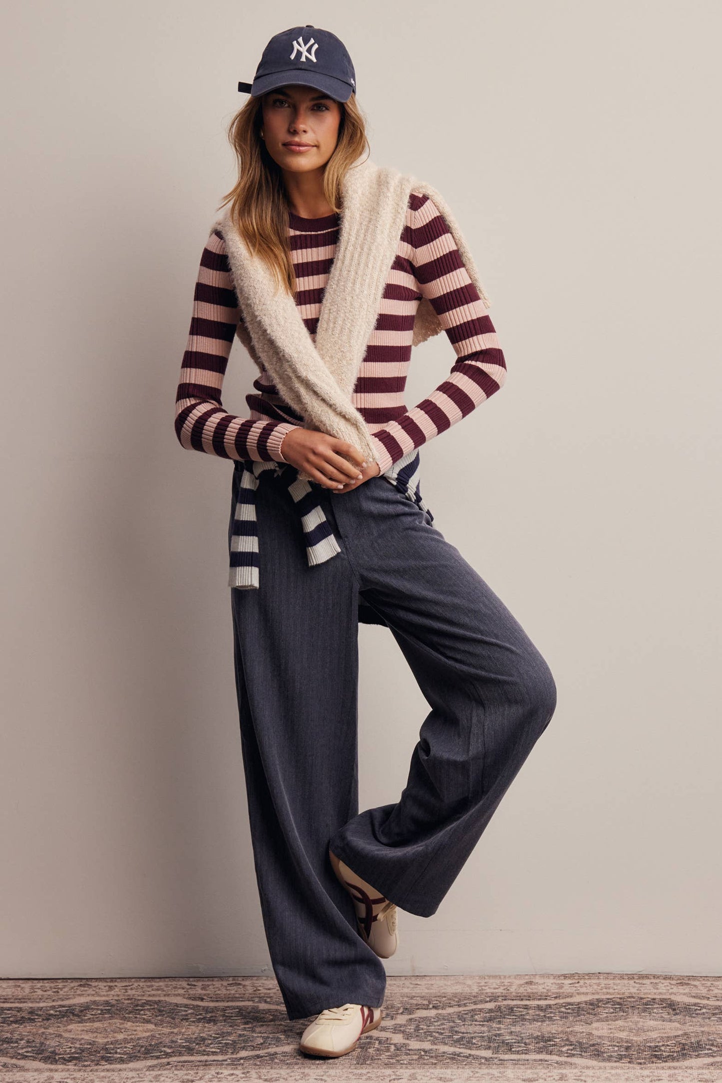 Striped Rib Knit Top