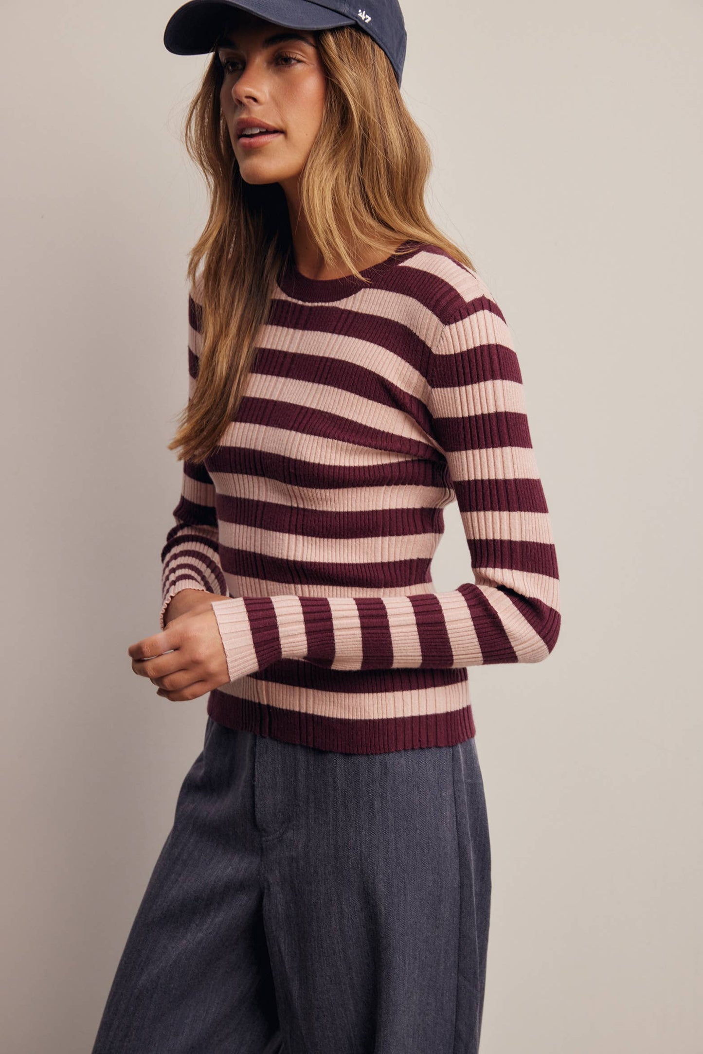 Striped Rib Knit Top