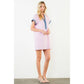 Short Sleeve Striped Textured Dress