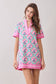 Colorful Floral Print Shift Dress