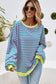 Stripe Oversized Pullover Sweatshirt