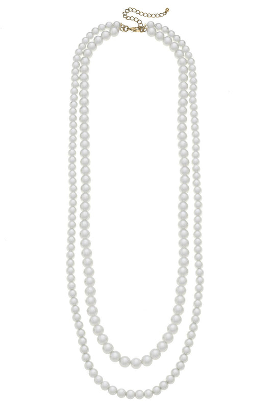 Elizabeth 2-Row Classic Pearl Necklace in Ivory