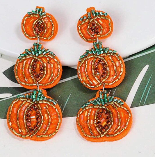 Three Stack Pumpkin Earrings