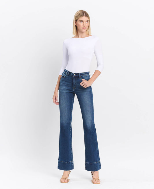 High Rise Trouser Hem Bootcut Jean