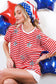 4th of July Sequin Star Stripe Knit Top