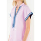 Short Sleeve Striped Textured Dress