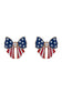 Bow Enamel American Flag Pattern Post Earrings