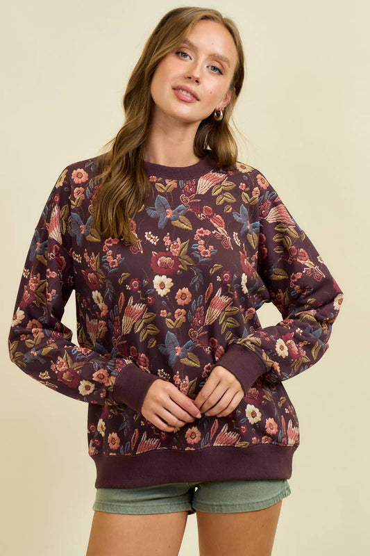 Floral Print Pullover