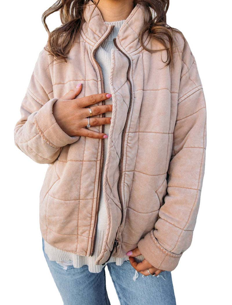 Quilted Zip-Up Jacket