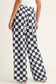 Checked Print High Waist Pants