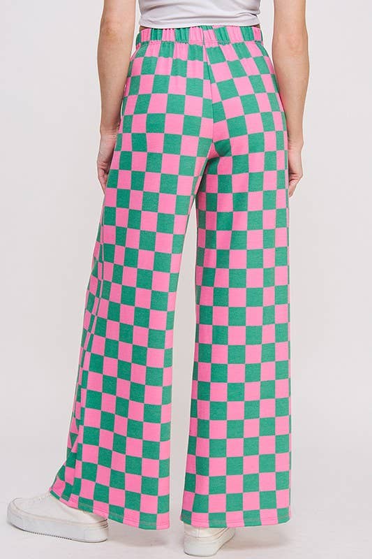 High Waist Checkered Pants