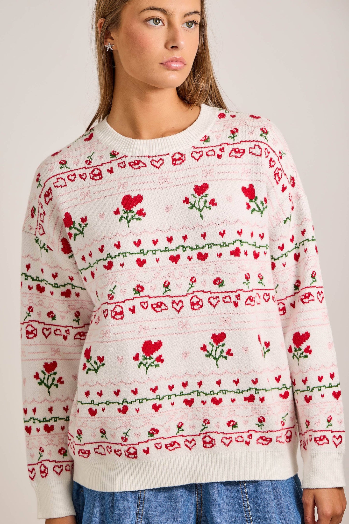 Heart and Rose Sweater