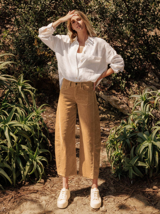 High Rise Corduroy Barrel Jean