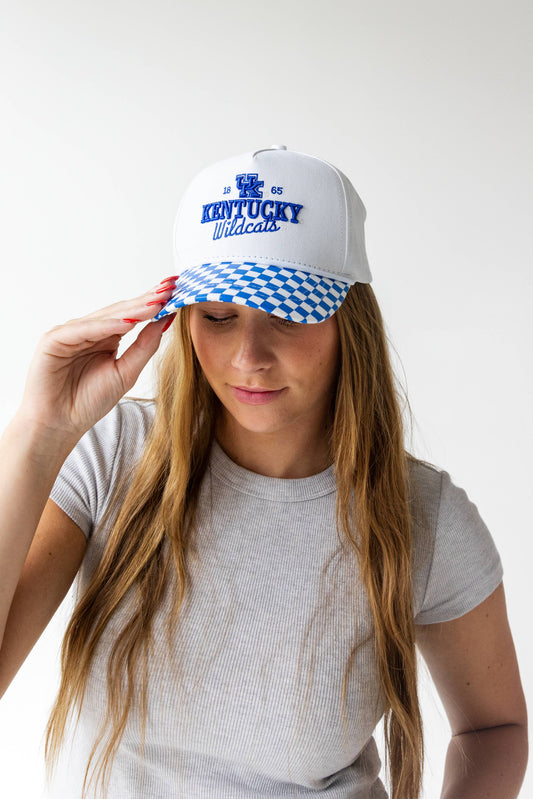 Kentucky Checkered Canvas Trucker Hat