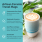 Lagoon Ceramic Coffee Cup – 12oz with Lid & Sleeve