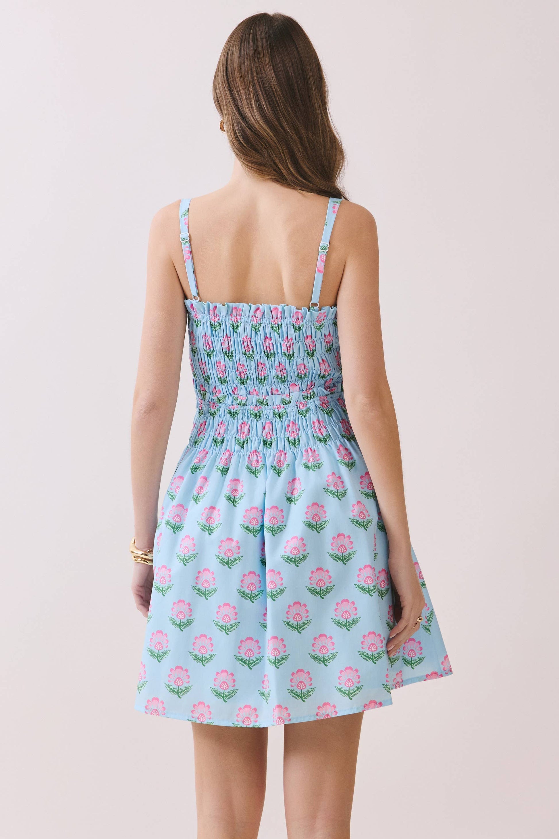 cotton fit and flare shirt dress Floral Smocked Bodice Fit & Flare Mini Dress – Zella Rose Boutique