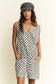 Checkered Print Shorts Romper