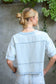 Washed Denim Split Neck Top