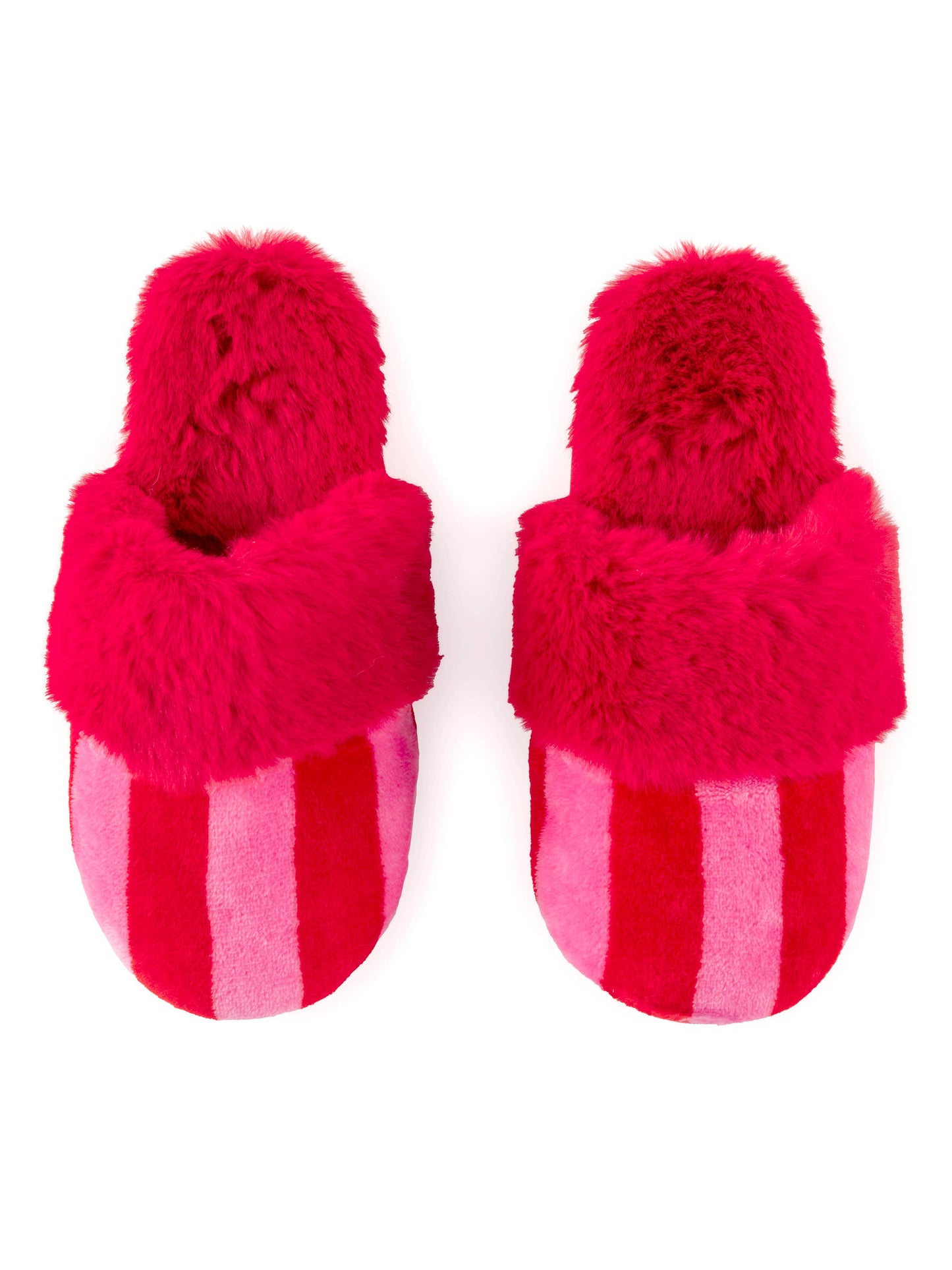 Red & Pink Stripe Slippers