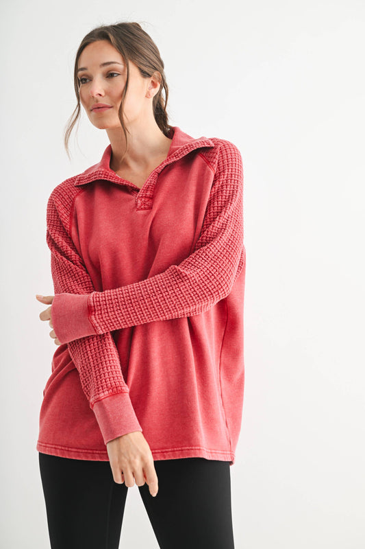 Duality Waffle Knit Henley