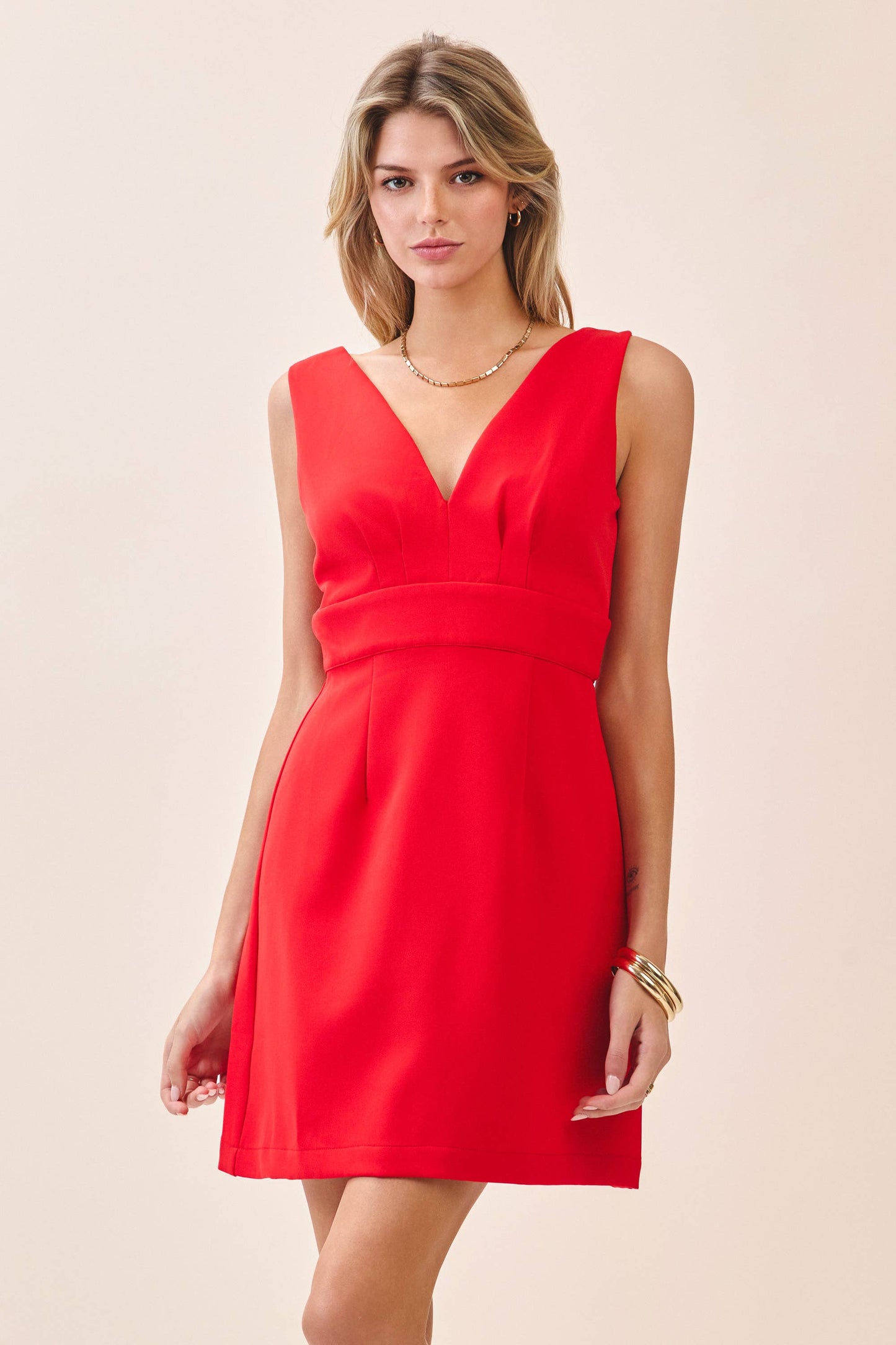 Wide Waistband Bow Mini Dress