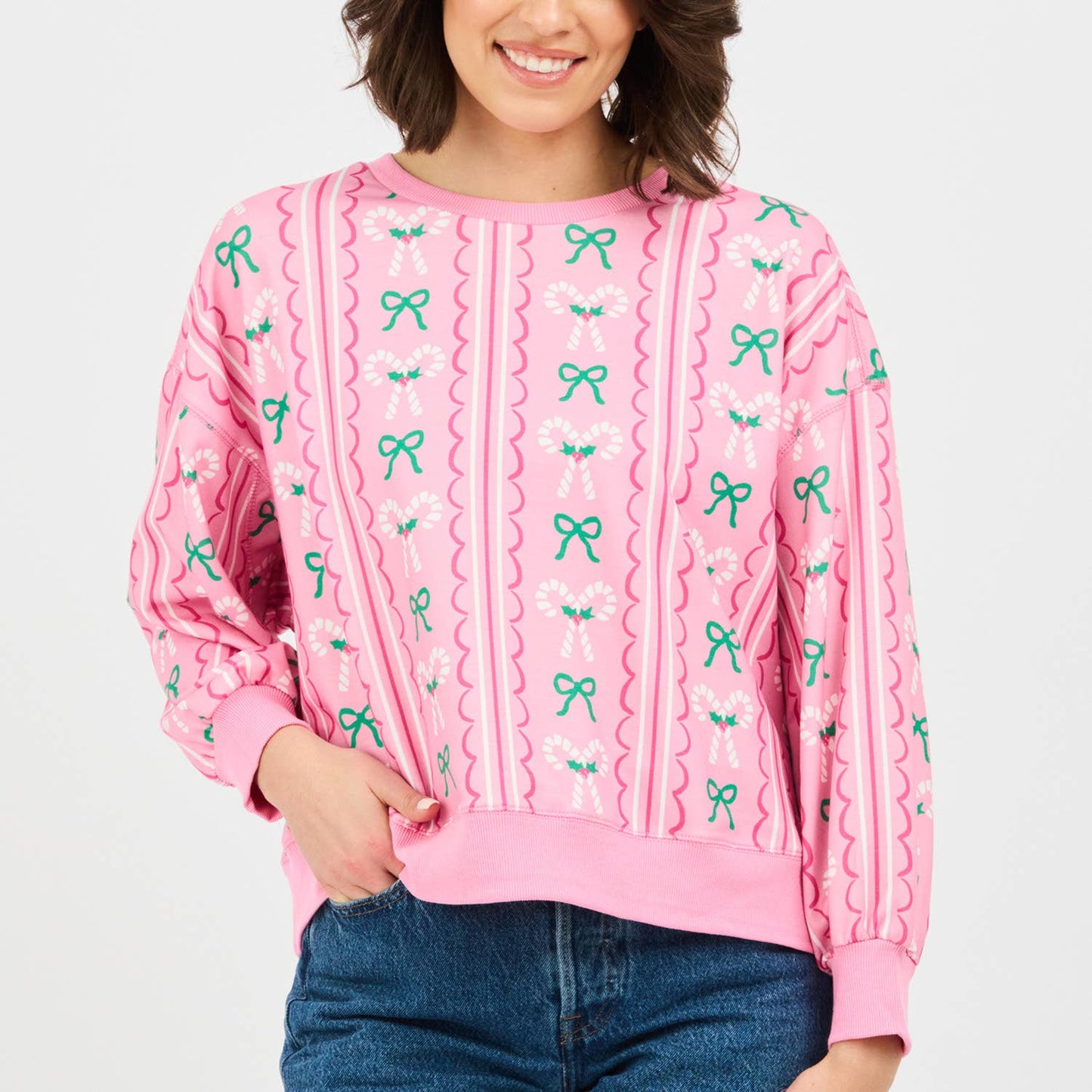 Peppermint Twist Pink Sweatshirt