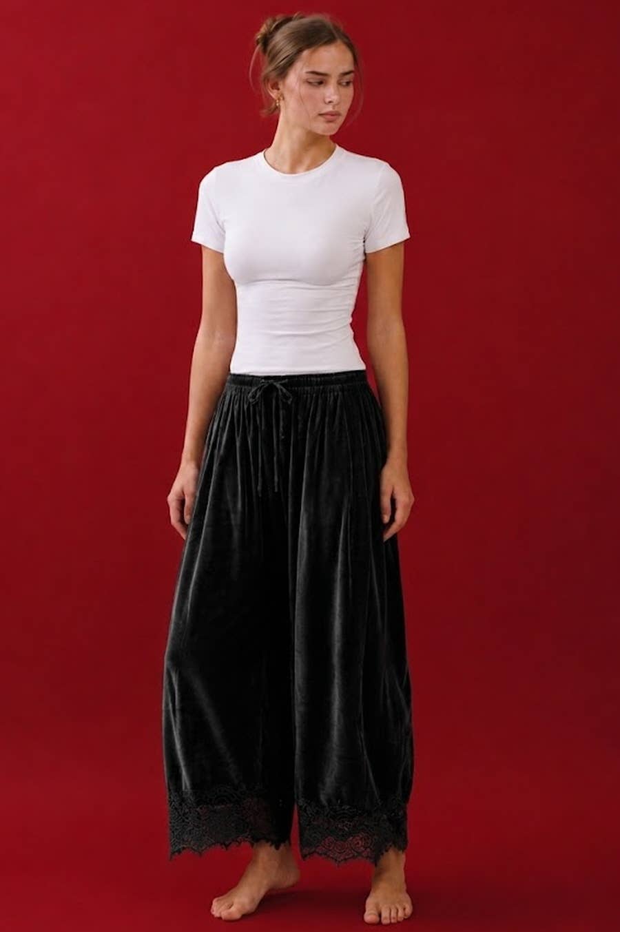 Velvet Wide Leg Pants