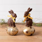 Chocolate Rabbits on Gold Eggs