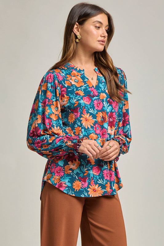 Multi-Color Smock Top