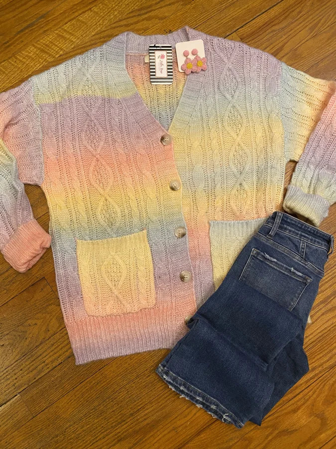 RAINBOW VNECK CARDIGAN