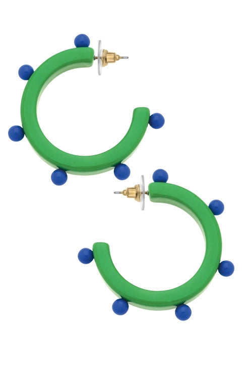 Olivia Studded Resin Hoop Earrings