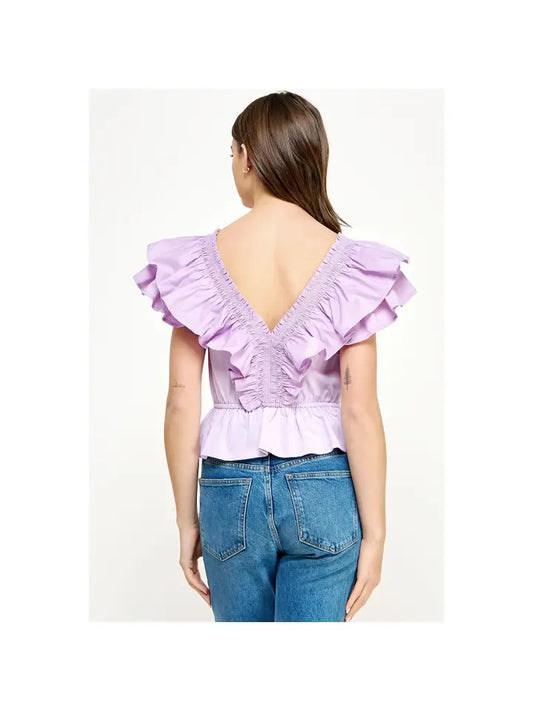 Ruffled Poplin Top