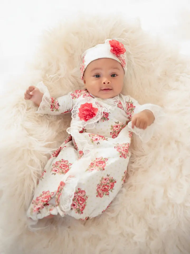 PERFECT PEONY GOWN & CAP SET