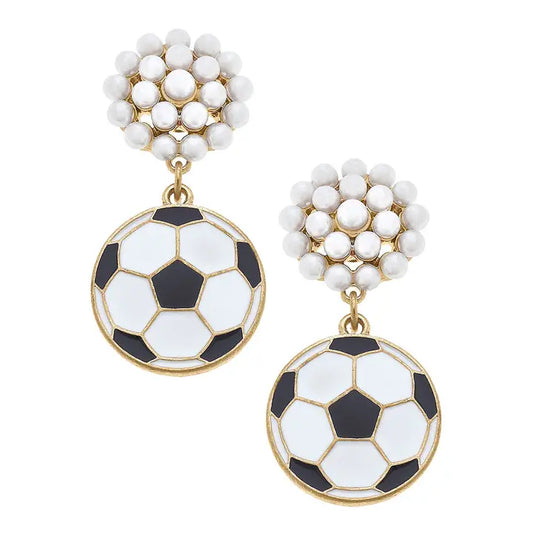 SOCCER BALL DROP EARRINGS